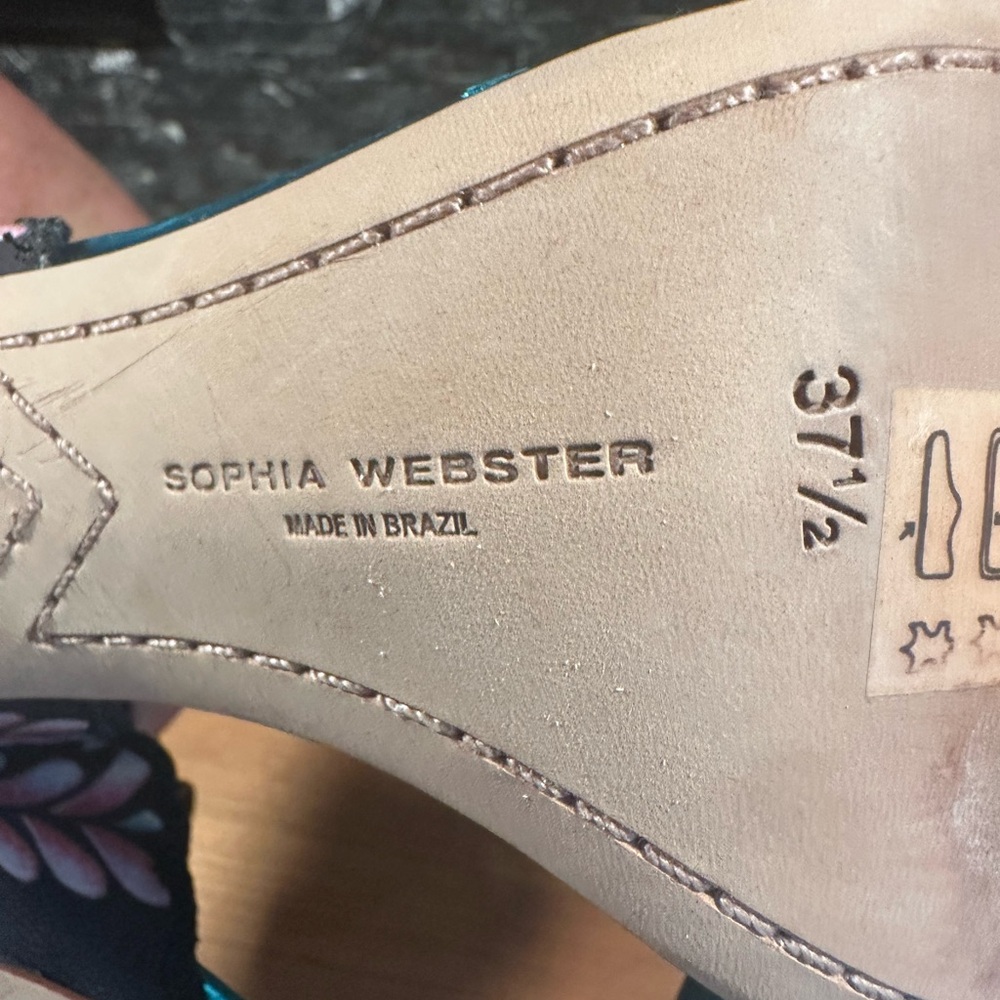 Sophia Webster Flutura Feather Peacock Metallic Stilettos Size 7 Heels Sz 37.5 - Picture 7 of 15